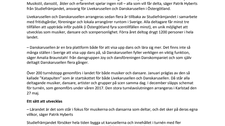 Anmälningsdags till Sveriges största musik- och dansturné