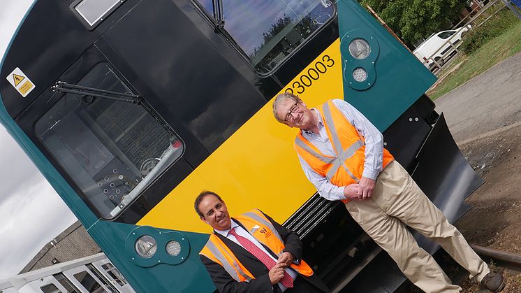 Jan Chaudhry-van der Velde and Adrian Shooter and unit 230003 at Long Marston depot