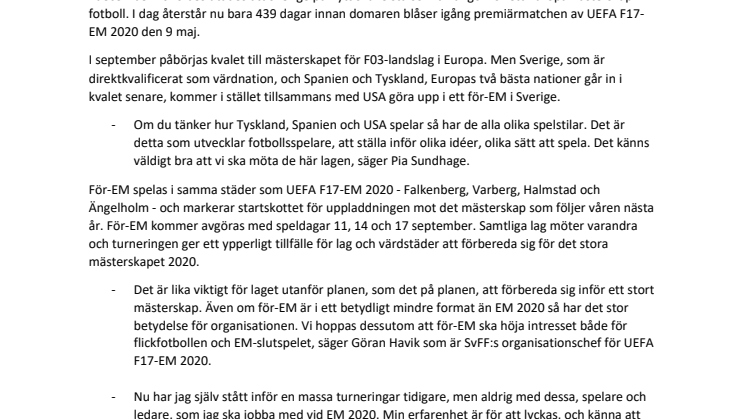 För-EM spelas i september 