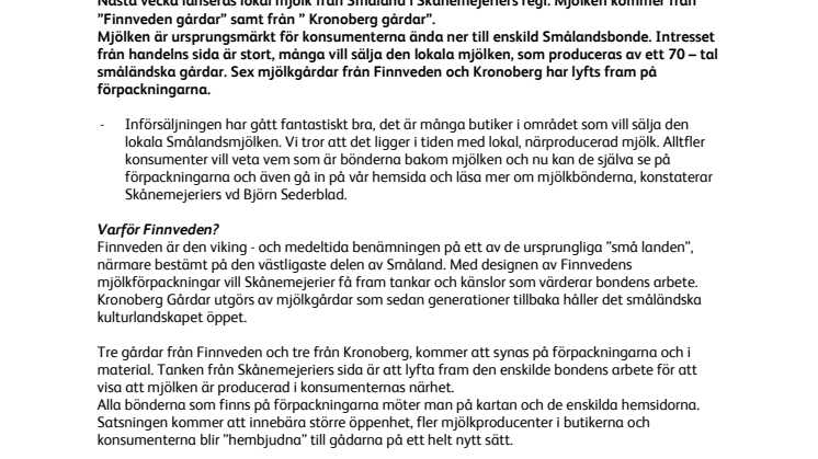 Dags för lokal mjölk från Småland