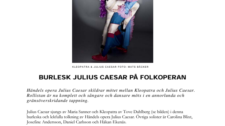 BURLESK JULIUS CAESAR PÅ FOLKOPERAN
