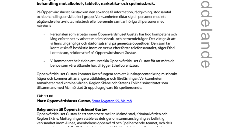 Nu invigs Öppenvårdshuset Gustav