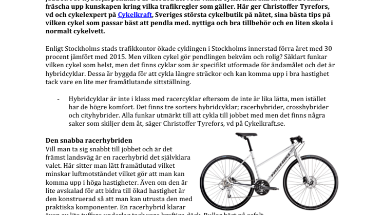Tips: att tänka på om man vill cykelpendla till jobbet