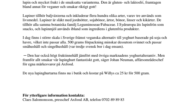 Yoghurt? Nej, lupinghurt!