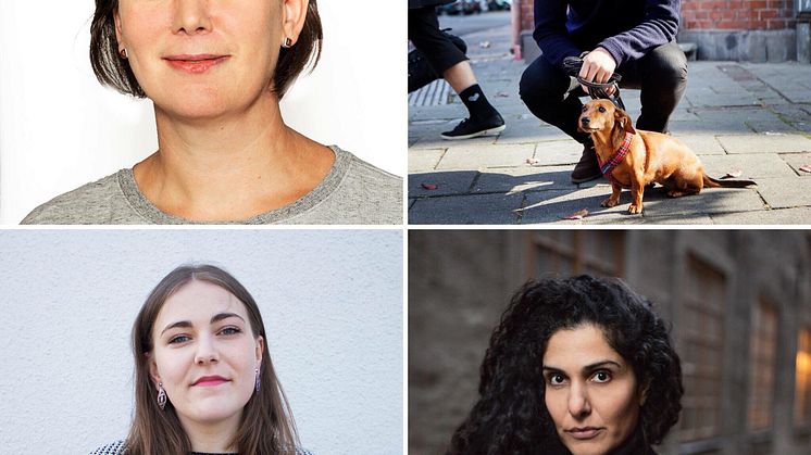 Camilla Rehn, Patrik Lundberg, Mimmi Garpebring och  Mina Dennert medverkar i föreläsningsserien Ordets makt på Stadsteaterns foajéscen våren 2018.  