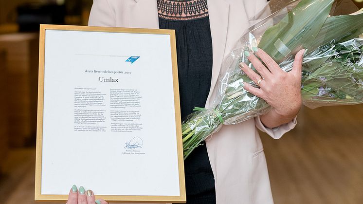 Anna-Carin Jonsson, vd för Umlax AB, Årets Livsmedelsexportör 2017