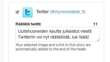 TEHOVINKKI: Lisää personoitu viesti Twitteriin