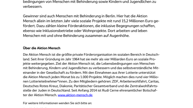Berlin: Glückspilz gewinnt 125.000 Euro bei Aktion Mensch 