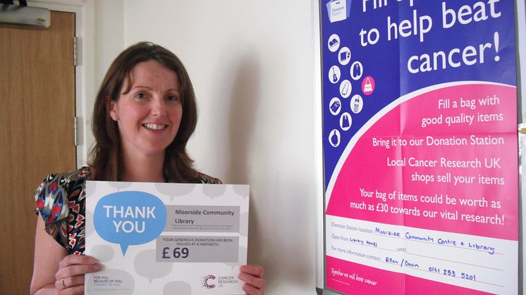 Make Cancer Research donations at Moorside Library