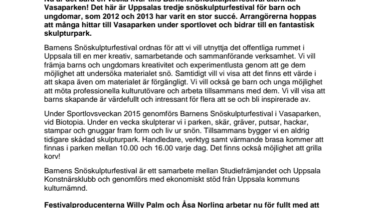 Barnens Snöskulpturfestival 2015