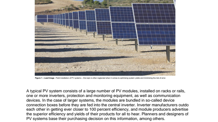 Safety in PV field installation