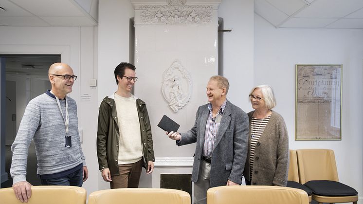 Svante Thun och Martin Lysell på Higab tillsammans med Mathias och Marilyn Cramér i Wenngreska Huset.jpg