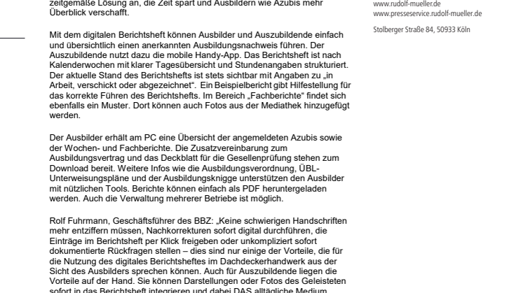 Das Digitale Berichtsheft für Dachdecker