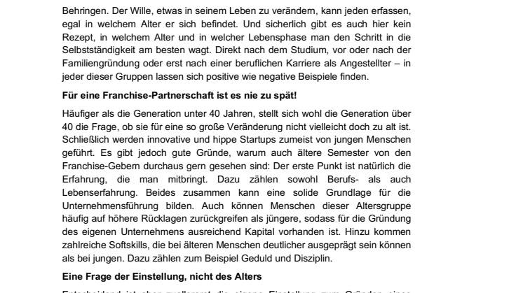 Der richtige Zeitpunkt für die Gründung als Franchise-Partner