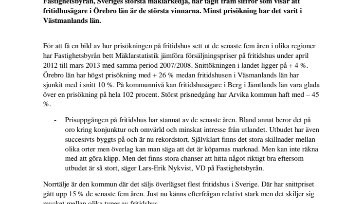 Vinnare och förlorare på fritidshusmarknaden