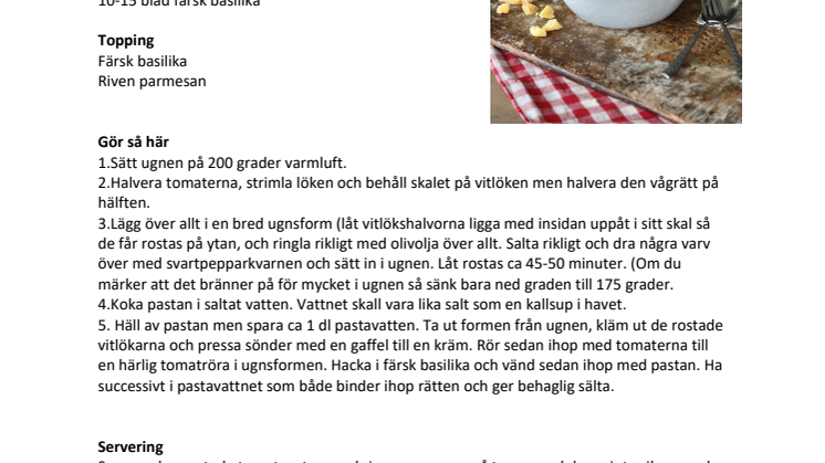 Snabb lyxpasta med tomat av Catarina König
