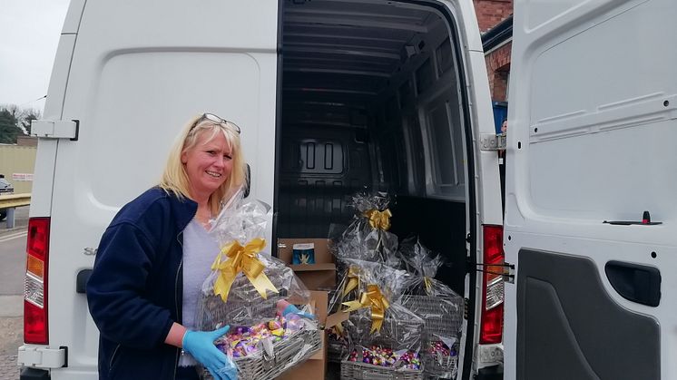 Letchworth distribution centre manager Sarah Collett loads up a van with eggs - MORE IMAGES AVAILABLE TO DOWNLOAD BELOW