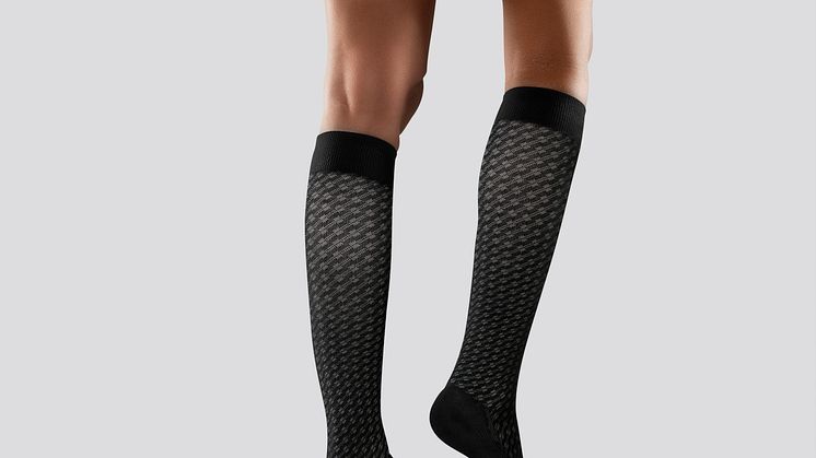 Mabs Compression Socks Cotton Knee Black Grey