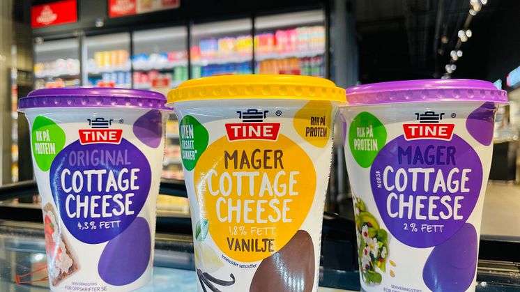 På TikTok har det blitt veldig populært å stavmikse cottage cheese til en kremaktig konsistens. 