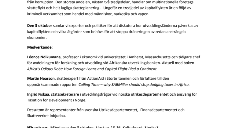 Stoppa kapitalflykten från fattiga länder