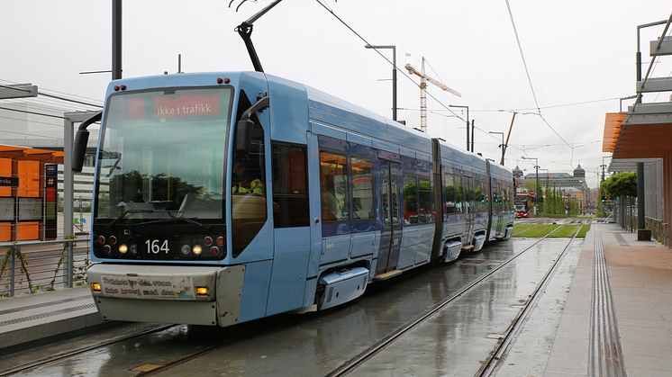 Trikken på skinner i Dronning Eufemias gate