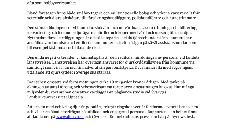 Fler väljer att jobba inom djurbranschen
