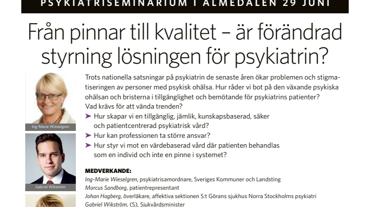 Psykiatriseminarium i Almedalen 29 Juni 