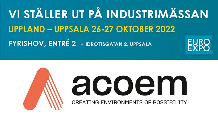 Vi ställer ut på Industrimässan, Lund 12-13 oktober 2022