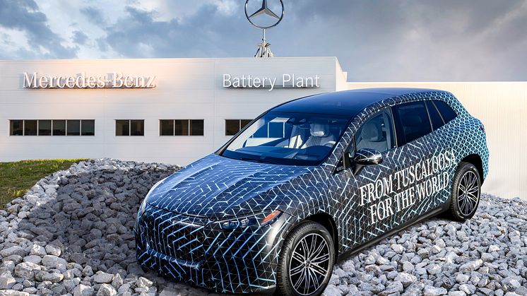 Batterierna till kommande EQS SUV kommer liksom själva bilen att byggas i Alabama.