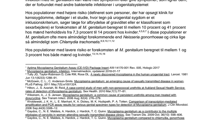 Fakta om Mycoplasma genitalium