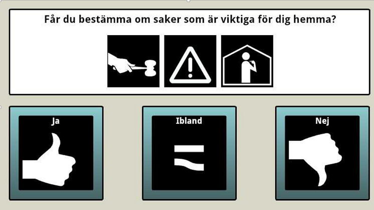 Exempel på webbenkätfråga med pictogram. 
