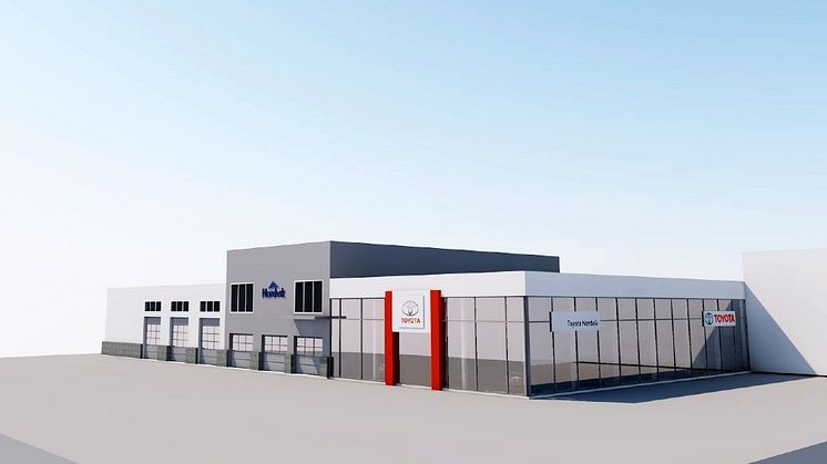 Nye Toyota Sortland: Til neste år på denne tida skal Toyota Nordvik ha flyttet inn i sitt nye, etterlengtede bygg på Sortland. 