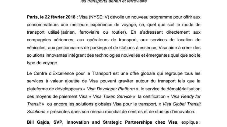 Visa lance un programme pour améliorer l’expérience de voyage