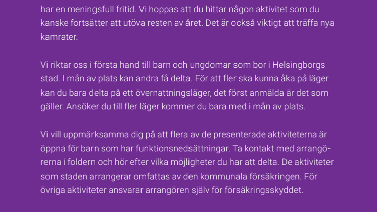 Här är sommarlovsprogrammet i Helsingborg