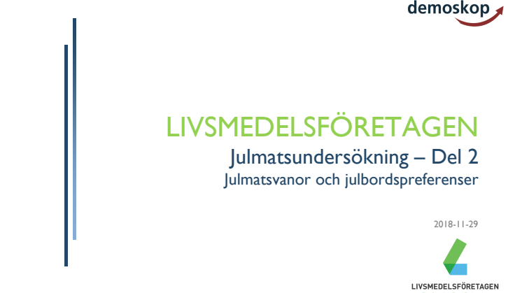 Livsmedelsföretagens julmatsundersökning 2018