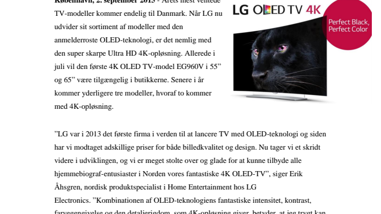 VERDENS BEDSTE TV LANCERES NU I DANMARK – LG’S LÆNGE VENTEDE ULTRA HD 4K OLED ER HER ENDELIG