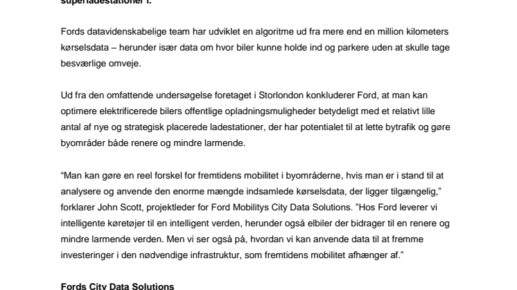 Hvor skal ladestationerne stå? Ford har svaret