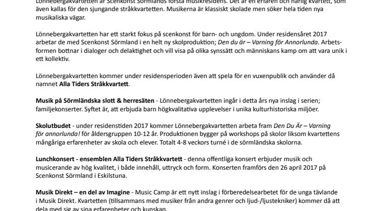 Scenkonst Sörmland presenterar sitt första musikresidens