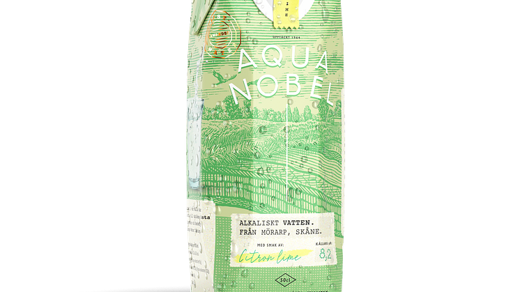 Aqua Nobel pH 8,2 Citron Lime Alkaliskt vatten i klimatsmart kartongförpackning