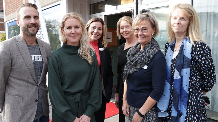 Fr v Eivind Vogel-Rödin och Linda Bohlin Trajkovski Innovatum Science Park, Sandra Sundbäck Paper Province, Jeanette Lindh Svanqvist Bengtsfors kommun, Ann Palmnäs Position Väst och Karin Stenlund Fyrbodals kommunalförbund. Bild: Gösta Löfström