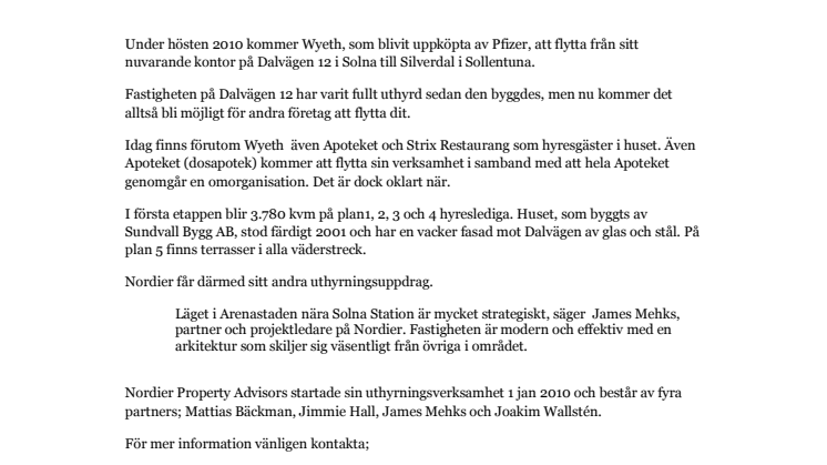 CORPUSSIREO GER NORDIER UTHYRNINGSUPPDRAG I SOLNA!