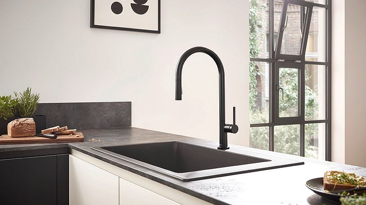 hansgrohe Talis M54 køkkenarmatur med udtrækstud i mat sort overflade
