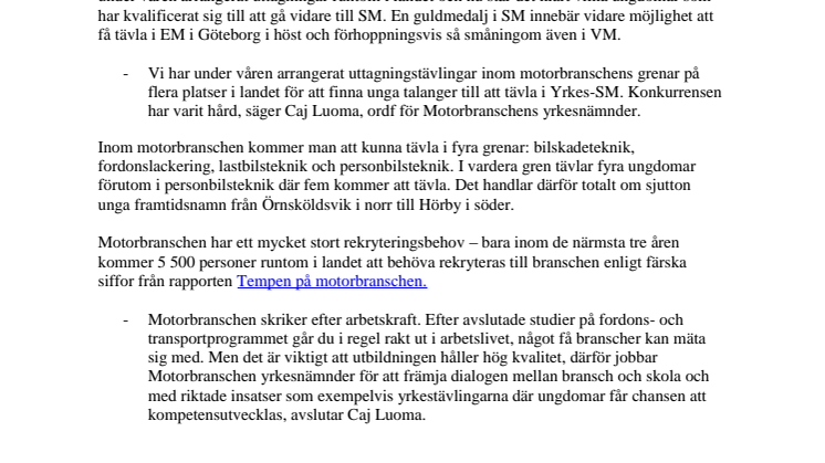 Framtidsnamnen som tävlar i SM utsedda