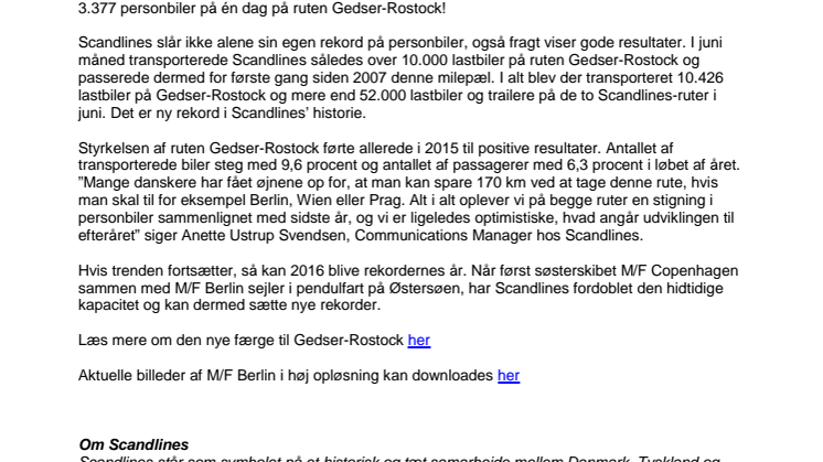 Den ene rekord afløser den anden hos Scandlines