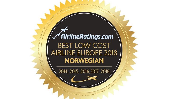 Norwegian vuelve a ser reconocida como ‘Mejor Low-Cost en Europa’ por AirlineRatings.com
