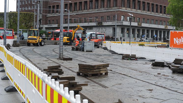 Utbedring av trikkesporet over Rådhusplassen