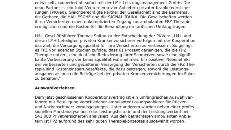 LM+ und FPZ kooperieren