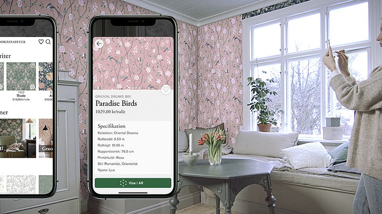 AR-teknik gör det möjligt att tapetsera virtuellt i ny app