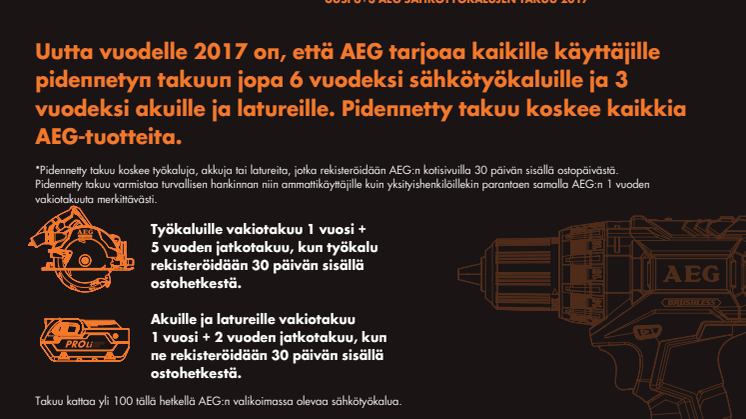 REKISTERÖI TYÖKALUSI 6/3 VUODEN TAKUUTA VARTEN!