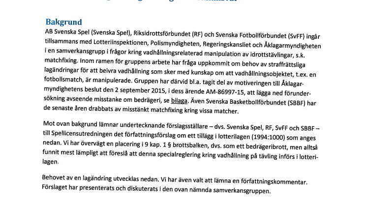 Skärpt lag mot matchfixing